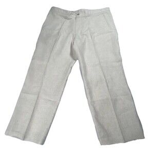 Tasso Elba Island Pants Mens 40x30 (41x29) Beige Linen Pockets Relaxed Summer